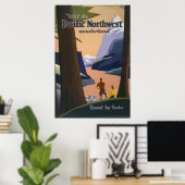 Oude reisposter Pacific Northwest 1925 Trein Poster (Thuiskantoor)