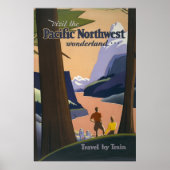 Oude reisposter Pacific Northwest 1925 Trein Poster (Voorkant)