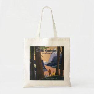 Oude reisposter Pacific Northwest 1925 Trein Tote Bag