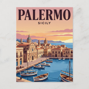 Oude Reisposter Palermo, Italië Briefkaart