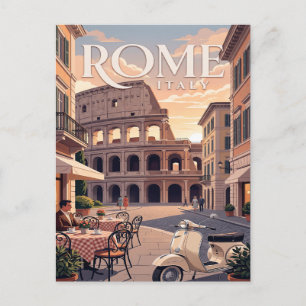Oude Reisposter Rome Italië Briefkaart