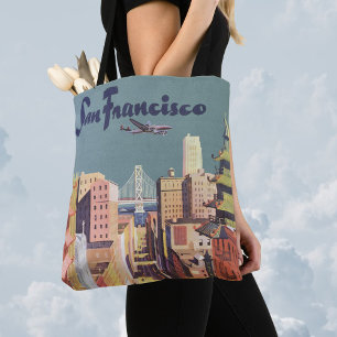 Oude Reisposter San Francisco Kabeltreinen Draagtas