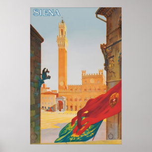 Oude reisposter Siena Italië, Piazza Poster