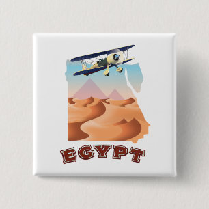 Oude reisposter van Egypte kaart Vierkante Button 5,1 Cm