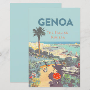 Oude reisposter van Genoa Italiaanse Riviera 1931