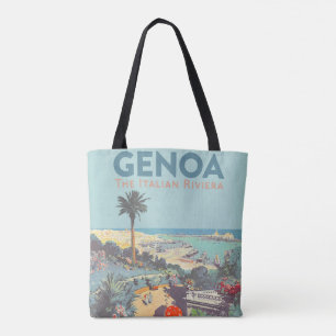 Oude reisposter van Genoa Italiaanse Riviera 1931 Draagtas
