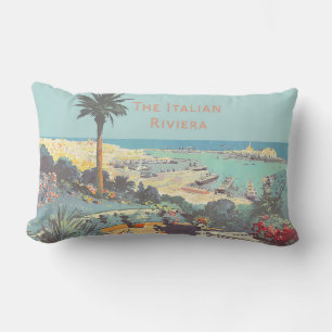 Oude reisposter van Genoa Italiaanse Riviera 1931 Kussen