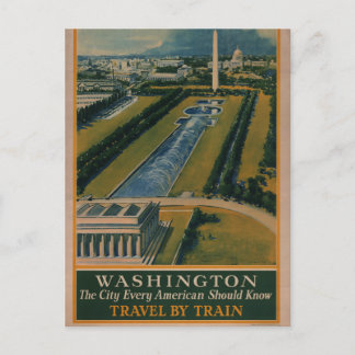 Oude Reisposter van Washington DC Briefkaart