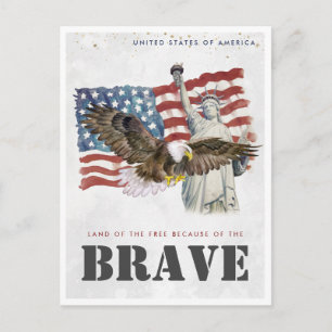 Oude Reisposter   Verenigde Staten van Amerika Briefkaart