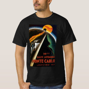 Oude Reisposter voor Monte Carlo Auto Rally T-shirt