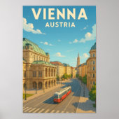 Oude Reisposter Wenen Oostenrijk Poster (Voorkant)