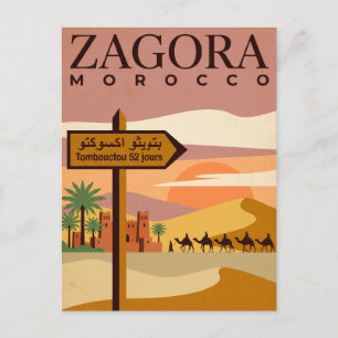 Oude Reisposter Zagora Marokko Sahara Briefkaart