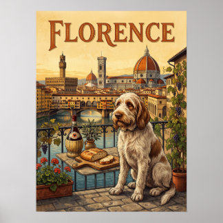 Oude Reisposters | Florence Italië Hond Duomo Poster