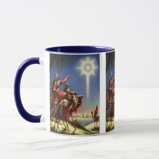 Oude religie, wijze mannen met ster van Bethlehem Mok (Links)