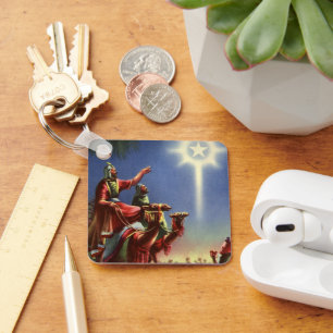 Oude religie, wijze mannen met ster van Bethlehem Sleutelhanger