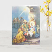 Oude religieuze Poolse kerstkaart Kaart (Gele Bloem)