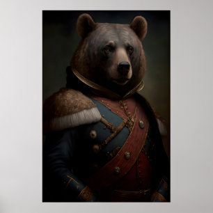 Oude Renaissance Militaire Schilderij Beer Poster