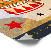 Oude Retro Circus Verjaardagsfeest Custom Banner Poster (Hoek)