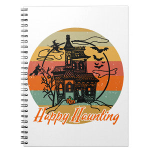 Oude Retro Halloween Gelukkige Jacht Heksen Notitieboek