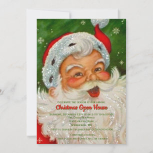 Oude Retro Kerstman Kerst Uitnodiging