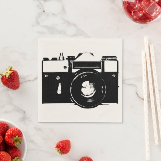 Oude retro monochrome spiegelreflexcamera servet (Insitu)