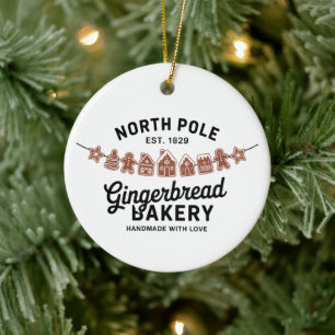 Oude Retro Noordpool Gemberbrood Bakkerij Kerstmis Keramisch Ornament