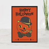 Oude Retro Pompoen met Pijp Custom Halloween Feestdagen Kaart (Voorkant)