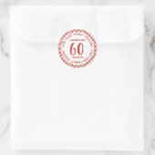 Oude Retro Rode Witte Gingham Geruite Aangepaste T Ronde Sticker (Tas)
