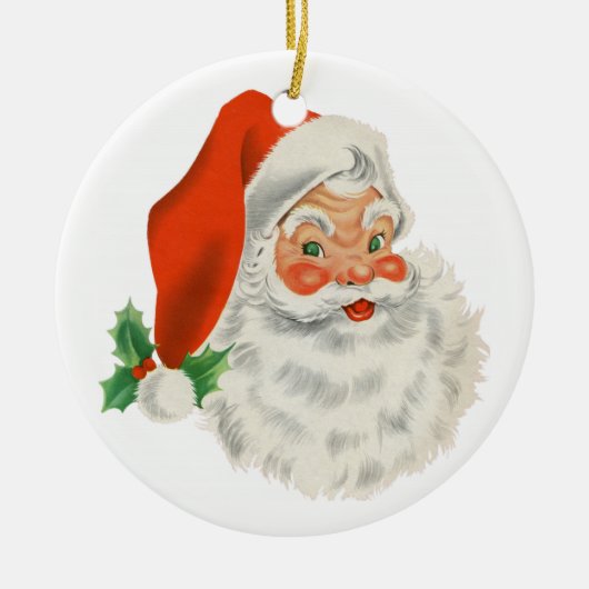 Oude Retro Santa Claus Keramisch Ornament (Voorkant)