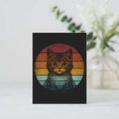 Oude Retro Schattige Kat Briefkaart (Staand voorkant)