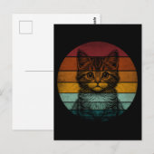 Oude Retro Schattige Kat Briefkaart (Voorkant / Achterkant)