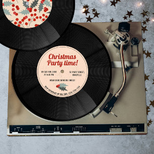 Oude Retro Vinylplaat Muziek Kerstfeest Kaart