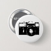 Oude retromonochrome SLR-camera Ronde Button 5,7 Cm (Voorkant /achterkant)