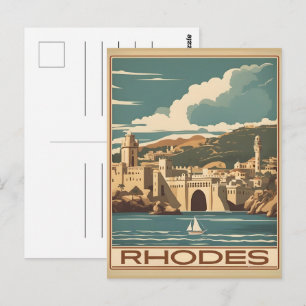 Oude Rhodes Griekenland - Rhodes eiland griekenlan Briefkaart