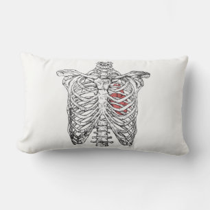 Oude ribbenkast & hart anatomie Halloween Kussen