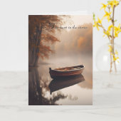 Oude Rij Boot op Herfst Lake Kaart (Gele Bloem)