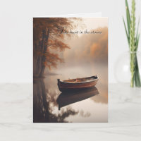 Oude Rij Boot op Herfst Lake