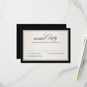 Oude Rijkdom Moderne Formele Zwarte Luxe Chic Brui RSVP Kaartje