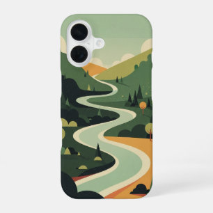 Oude rivier in een groene vallei iPhone 16 hoesje