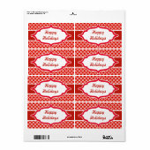 Oude rode aangepaste feestdagenlabels etiket (Full Sheet)