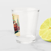Oude rode auto & Kerstman Shot Glas (Rechts)