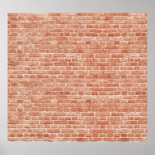 Oude rode bakstenen muurtextuur. poster
