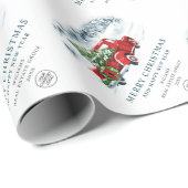 Oude Rode Boerenwagen Kerstvakantie Cadeaupapier (Rol Hoek)