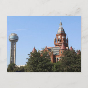 Oude Rode Courthouse en Reunion Tower # 2 Briefkaart
