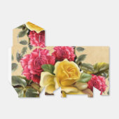 Oude rode en gele rozen bloem bedankdoosjes (Uitgevouwen)