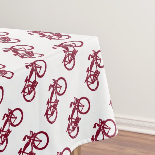 Oude rode fiets tafelkleed (Voorbeeld)