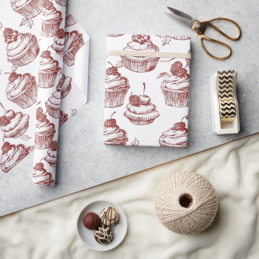 Oude rode Kerstmis Cadeaupapier (Crafts)