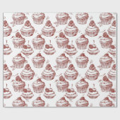 Oude rode Kerstmis Cadeaupapier (Vlak)