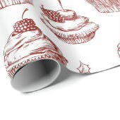 Oude rode Kerstmis Cadeaupapier (Rol Hoek)