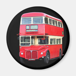 Oude rode Londense bus van rond 1950 Magneet